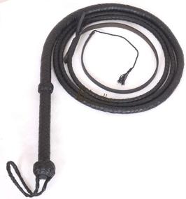 img 4 attached to 🐂 8-foot Genuine Cowhide Leather Bullwhip - Black, 8 Plaits, Indiana Jones Style