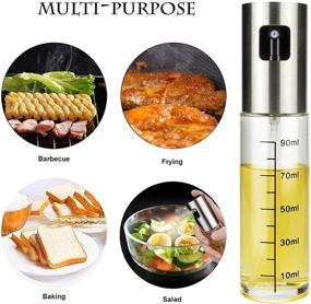 img 2 attached to 🌿 Convenient 100ml Olive Oil Sprayer: Portable Glass Mister for Cooking, BBQ, Baking, & More!