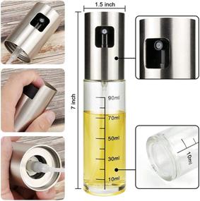 img 3 attached to 🌿 Convenient 100ml Olive Oil Sprayer: Portable Glass Mister for Cooking, BBQ, Baking, & More!