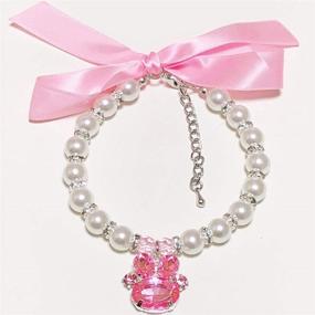 img 4 attached to Stunning Pearl Necklace Jewelry for Small Dogs - Glamorous Rhinestones & Paw Charm - Perfect Accessories for Chihuahuas, Yorkies & More!