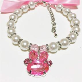 img 2 attached to Stunning Pearl Necklace Jewelry for Small Dogs - Glamorous Rhinestones & Paw Charm - Perfect Accessories for Chihuahuas, Yorkies & More!