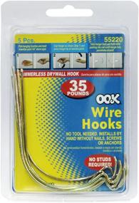 img 1 attached to OOK 55220 Wire Hook for Drywall, Picture & Mirror Hanging, Supports up to 35 lbs, Steel (5-Piece)