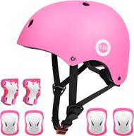 🚴 adjustable kids bike helmet with protective gear set – toddler helmet for boys and girls – child cycling helmet with knee pads, elbow pads, and wrist guards – youth skateboard helmet for kids logo