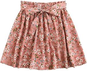 img 4 attached to SheIn Women's Summer Floral Print Self Belted A Line Flared Skater Short Skirt: Flirty and Fashionable for Every Summer Occasion!