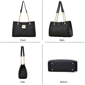 img 2 attached to Stylish Leather Satchel Shoulder Women's Handbags & Wallets by Designer X: The Epitome of Fashion