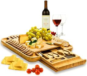 img 4 attached to 🧀 Large Charcuterie Board Serving Platter with Cheese Knife Set - Perfect Gift for Christmas, Wedding, Housewarming, Bridal Shower, Birthday - Ideal Present for Mom