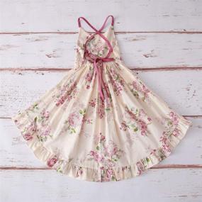 img 3 attached to 🌸 Floral Headband Dresses: Stylish Summer Bandage Backless Girls' Clothing