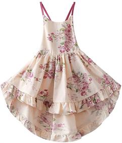 img 4 attached to 🌸 Floral Headband Dresses: Stylish Summer Bandage Backless Girls' Clothing