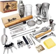 🍸 barillio cocktail shaker set bartender kit: complete stainless steel barware essentials and premium mixology gear logo