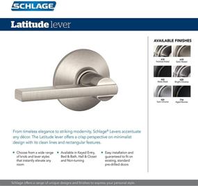 img 2 attached to 🚪 Satin Nickel Schlage F10 LAT 619 Latitude Door Lever: Hall & Closet Passage Lock – Enhance Your Space