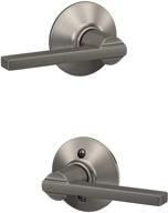 🚪 satin nickel schlage f10 lat 619 latitude door lever: hall & closet passage lock – enhance your space логотип