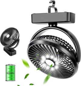 img 4 attached to 🏕️ TDONE Camping Fan with LED Light: Long-Lasting Battery Operated Tent Fan, Up to 50 Hours of Work Time, Rechargeable Fan, 7 inch USB Desk Fan with Hanging Hook for Outdoor Camping Tent Travel Car RV Office