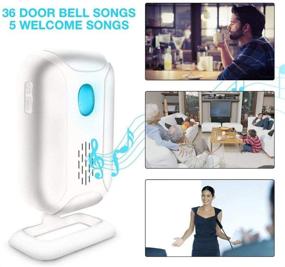 img 1 attached to 🚪 NineLeaf Motion Sensor Doorbell - PIR Motion Detect Alarm, Store Welcome Buzzer Monitor, Multi-Function Wireless Welcome Greeting Doorbell - Caregiver Reminder for Elderly