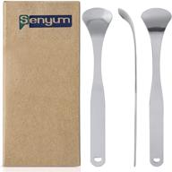 👅 pack of 3 stainless steel tongue scrapers for fresh breath logo