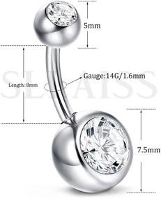 img 2 attached to Sllaiss Sterling Barbell Piercing Jewelry Women's Jewelry