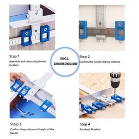 img 1 attached to ASCENDAS Cabinet Hardware Jig: Precision Drill Guide for Handles and Knobs, Aluminum Alloy Tool Set for Wood Drilling, Drawer Pulls, Dowelling, and Templates