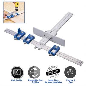 img 3 attached to ASCENDAS Cabinet Hardware Jig: Precision Drill Guide for Handles and Knobs, Aluminum Alloy Tool Set for Wood Drilling, Drawer Pulls, Dowelling, and Templates