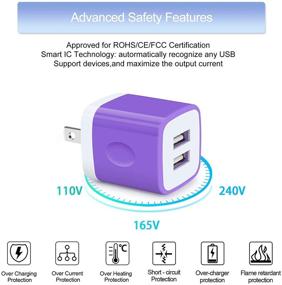 img 1 attached to ✨ Быстрые зарядное устройство USB C для Samsung Galaxy S21+ S21 Plus/Ultra S20 FE/Ultra 5G S20+ Note 21/20 Ultra/20/10 A52 A72 A51 A71 A11 A01 S10 S10e A20 - 2.1A двойной зарядный блок куб с 6-футовым кабелем USB Type C