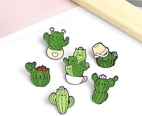 img 2 attached to 🐾 Charming Animal-Plant Enamel Brooch Pins: Fun Novelty Cartoon Set for Fashionable Women, Boys, Girls, and Men's Bags, Jackets, and Hats