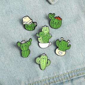 img 1 attached to 🐾 Charming Animal-Plant Enamel Brooch Pins: Fun Novelty Cartoon Set for Fashionable Women, Boys, Girls, and Men's Bags, Jackets, and Hats