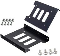 2 pack black ssd hdd holder adapter bracket - mounting 2.5 to 3.5 hard drive logo