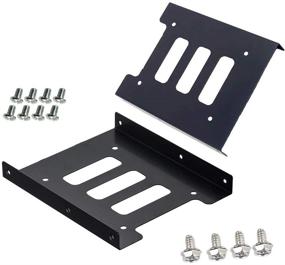 img 4 attached to 2 Pack Black SSD HDD Holder Adapter Bracket - Mounting 2.5 to 3.5 Hard Drive