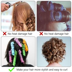 img 1 attached to 🌀 Effortless Heatless Spiral Curlers: 30 Pcs Styling Kit with 2 Hooks - Get Perfect Spiral Curls Easily! (Assorted Colors, 11.8in)