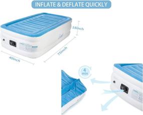 img 2 attached to 🛏️ COTTILE Airbed - Luxury Twin Size Inflatable Air Mattress with Internal Electric Pump - Comfort Plush Bed for Camping, Travel, Home Office - Dimensions: 75"x40"x18
