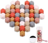 🔲 66pcs 0.8”/20mm geometric faceted wood beads - 6 vibrant candy colors - painted polygons spacer loose unfinished wooden beads for diy art, craft, and handmade jewelry making projects logo