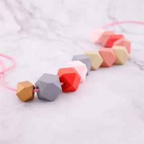 img 1 attached to 🔲 66PCS 0.8”/20mm Geometric Faceted Wood Beads - 6 Vibrant Candy Colors - Painted Polygons Spacer Loose Unfinished Wooden Beads for DIY Art, Craft, and Handmade Jewelry Making Projects