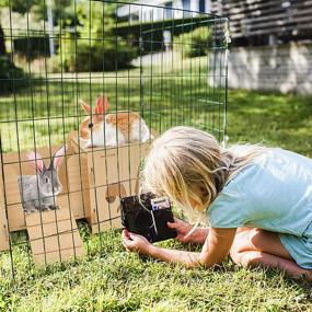 img 1 attached to 🏰 Extra Large Handmade Wooden Rabbit Castle Hideout Tunnel Playhouse - Perfect Bunny Fort for Chinchilla Guinea Pig Hamster Hideout Habitat with Ladder & Tunnel - Small Animal Rest and Play House