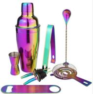 boston cocktail shaker rainbow martini bar tool set stainless bartender logo