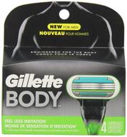 💪 efficient gillette body men's razor blade refills - 4 count: premium mens razors / blades logo