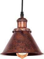 🔦 rustic cone shade lingkai industrial pendant light mounted fixture with hanging ceiling lamp in antique copper finish logo