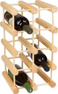 🍷 bamboo wine rack - square design, holds 12 bottles, natural finish by kitchinspirations логотип