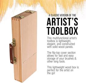 img 1 attached to 🖌️ Convenient Storage Solution: US Art Supply Wooden Flip Opening Artist Brush & Tool Box