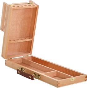 img 4 attached to 🖌️ Convenient Storage Solution: US Art Supply Wooden Flip Opening Artist Brush & Tool Box