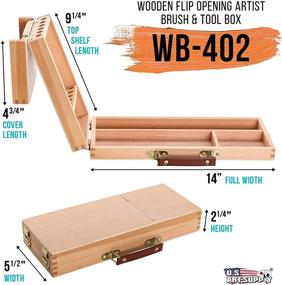 img 3 attached to 🖌️ Convenient Storage Solution: US Art Supply Wooden Flip Opening Artist Brush & Tool Box
