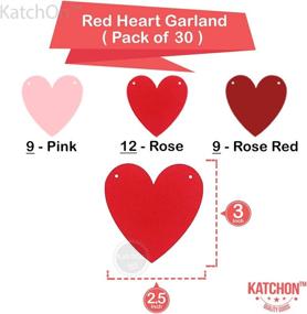 img 1 attached to ❤️ Felt Heart Garland for Valentine's Decor - Set of 30, No DIY Required, Red, Rose, Light Pink Heart Banner, Heart Garland Décor, Love Valentine's Day Decoration for Romantic Atmosphere