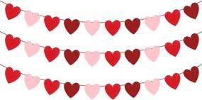 img 4 attached to ❤️ Felt Heart Garland for Valentine's Decor - Set of 30, No DIY Required, Red, Rose, Light Pink Heart Banner, Heart Garland Décor, Love Valentine's Day Decoration for Romantic Atmosphere