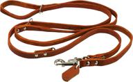 🐶 european multifunctional leather dog leash - dogs my love, adjustable schutzhund lead, long range 49"-94", slim width 1/2" (12mm) логотип
