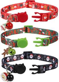 img 3 attached to 🎄 3-Piece Festive Christmas Kitten Collar Set with Bell and Xmas Pendants by BoomBone