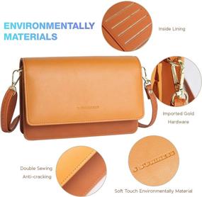 img 1 attached to 👜 SUNINESS Women's Small Crossbody Bag Cellphone Purse Clutch Wallet Wristlet with RFID Card Slots - Genuine Leather