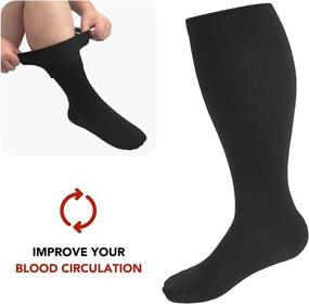 img 1 attached to 🧦 Highly Effective Plus Size Compression Socks: 20-30 mmHg Circulation Support for Wide Calf Men and Women - Ideal for Recovery!