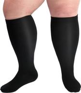 🧦 highly effective plus size compression socks: 20-30 mmhg circulation support for wide calf men and women - ideal for recovery! логотип