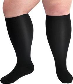 img 4 attached to 🧦 Highly Effective Plus Size Compression Socks: 20-30 mmHg Circulation Support for Wide Calf Men and Women - Ideal for Recovery!