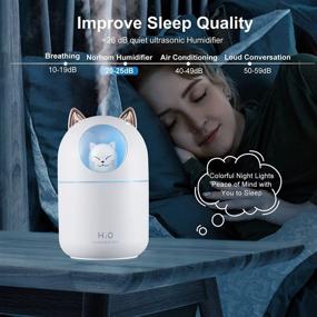 img 3 attached to Norhom Cool Mist Humidifier with Night Light: 300ml, 20dB Quiet for Bedroom, Waterless Auto-Off - Pink