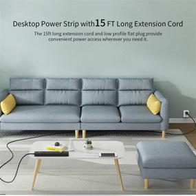 img 3 attached to 💡 15ft Power Strip Extension Cord with Surge Protector, NTONPOWER - 4 Outlets, 4 USB Charging Ports, 1700 Joules, Overload Protection - Slim Design - for Office, Home, TV Theater - Black