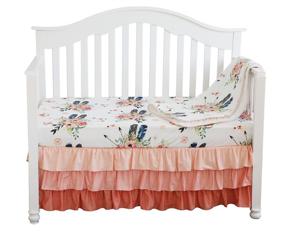img 3 attached to Feather Floral Blanket Nursery Bedding Kids' Home Store