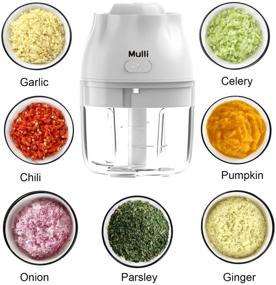 img 2 attached to Powerful Electric Garlic Chopper: Mulli 8.5oz Mini Food Processor for Efficient Vegetable Chopping, Spices & Seasoning Grinding, Portable & Rechargeable for On-The-Go Cooking, BPA Free